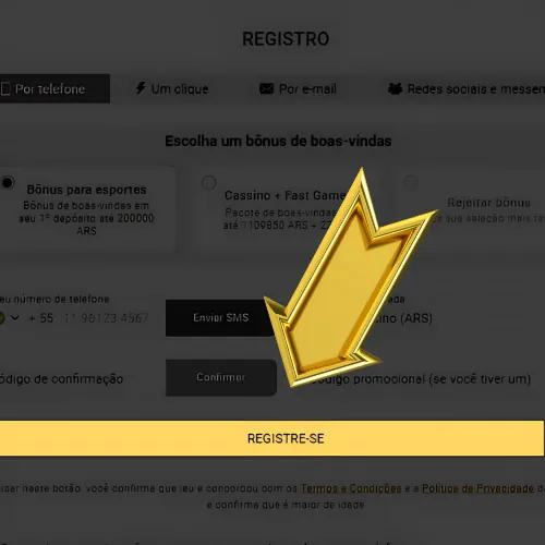 Instrução Conclua o cadastro